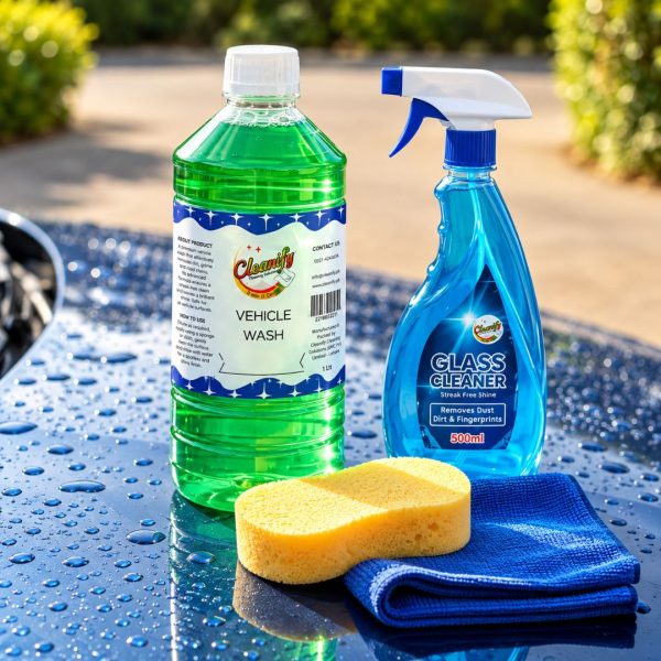 Cleanify Car Care Duo bundle: Vehicle Wash Liquid 1L and Glass Cleaner 500ml