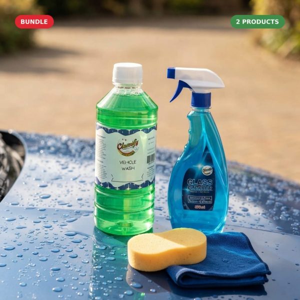 Cleanify Car Care Duo bundle: Vehicle Wash Liquid 1L and Glass Cleaner 500ml