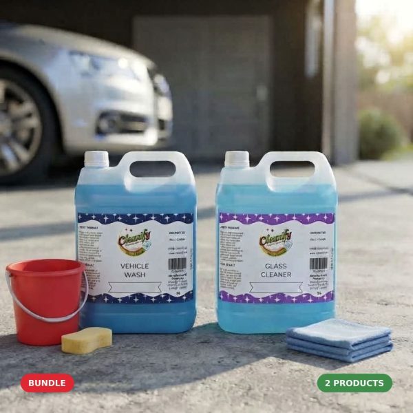 Cleanify Car Care Mega Pack bundle: Vehicle Wash Liquid 5L and Glass Cleaner 5L